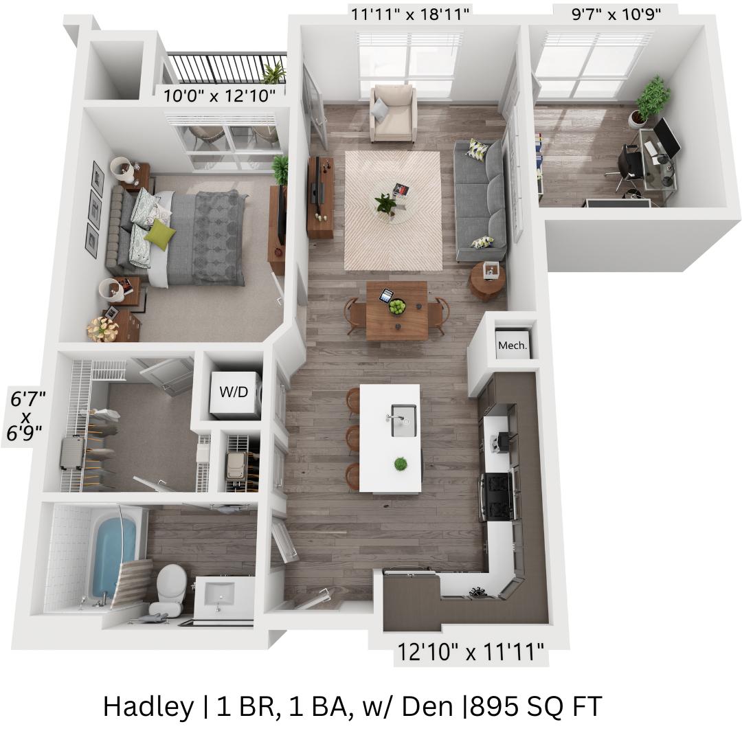 1 bedroom with den - hadley